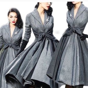 Women’s Vintage A-Line Long Dress Jacket Coat